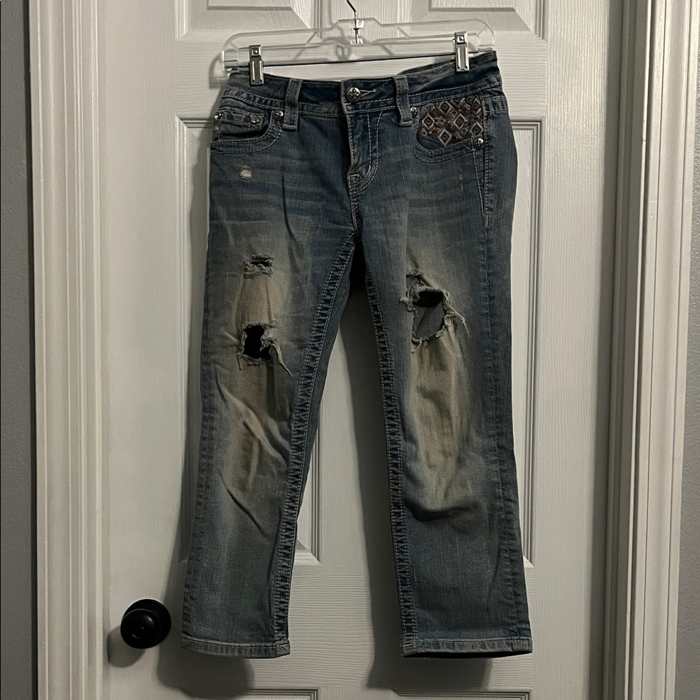 Miss Me Blue Distressed Boyfriend Jeans